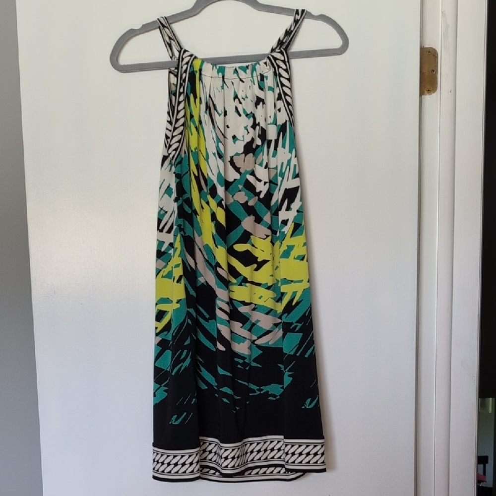 Alfani Black and Teal Patterned Dress